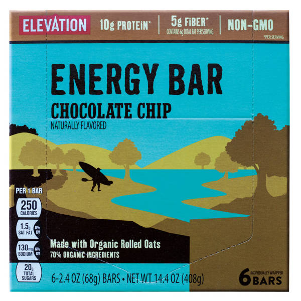 Barres énergétiques pépites de chocolat Elevation, paquet de 6