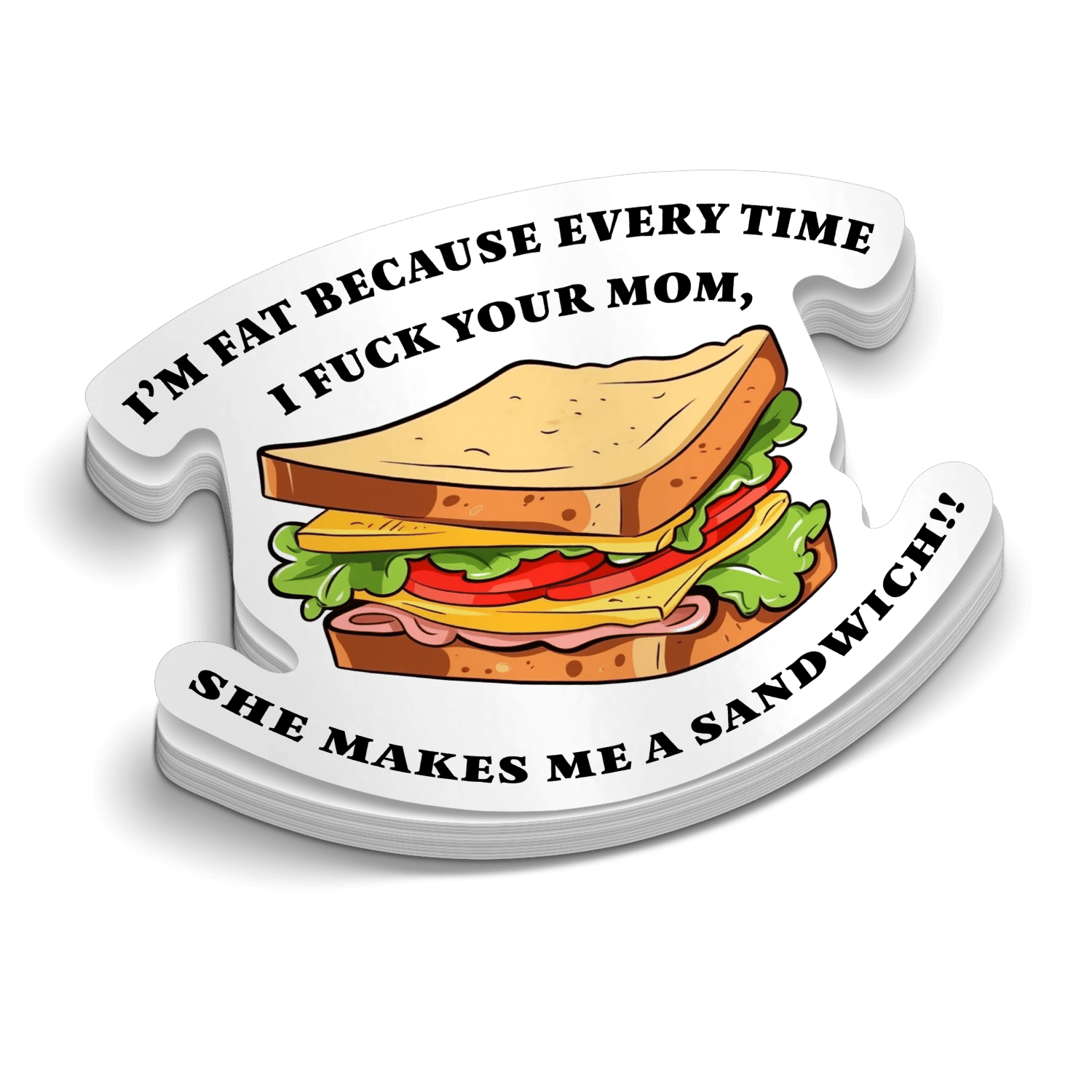 Autocollant pour casque de chantier en forme de sandwich