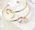 Bracelets joncs personnalisés avec initiales nœud A-Z 26 lettres Breloque initiale Bracelet Amour Joncs pour Femmes Bijoux de luxe Pour Femmes