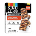 Kind Zéro Barres sans Sucre Ajouté, Beurre d'Arachide Chocolat Noir, Collations Keto, Sans Gluten, 5g Protéines, 5 Unités