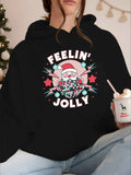 Haut à Capuche Imprimé Père Noël – Pull de Noël Femme