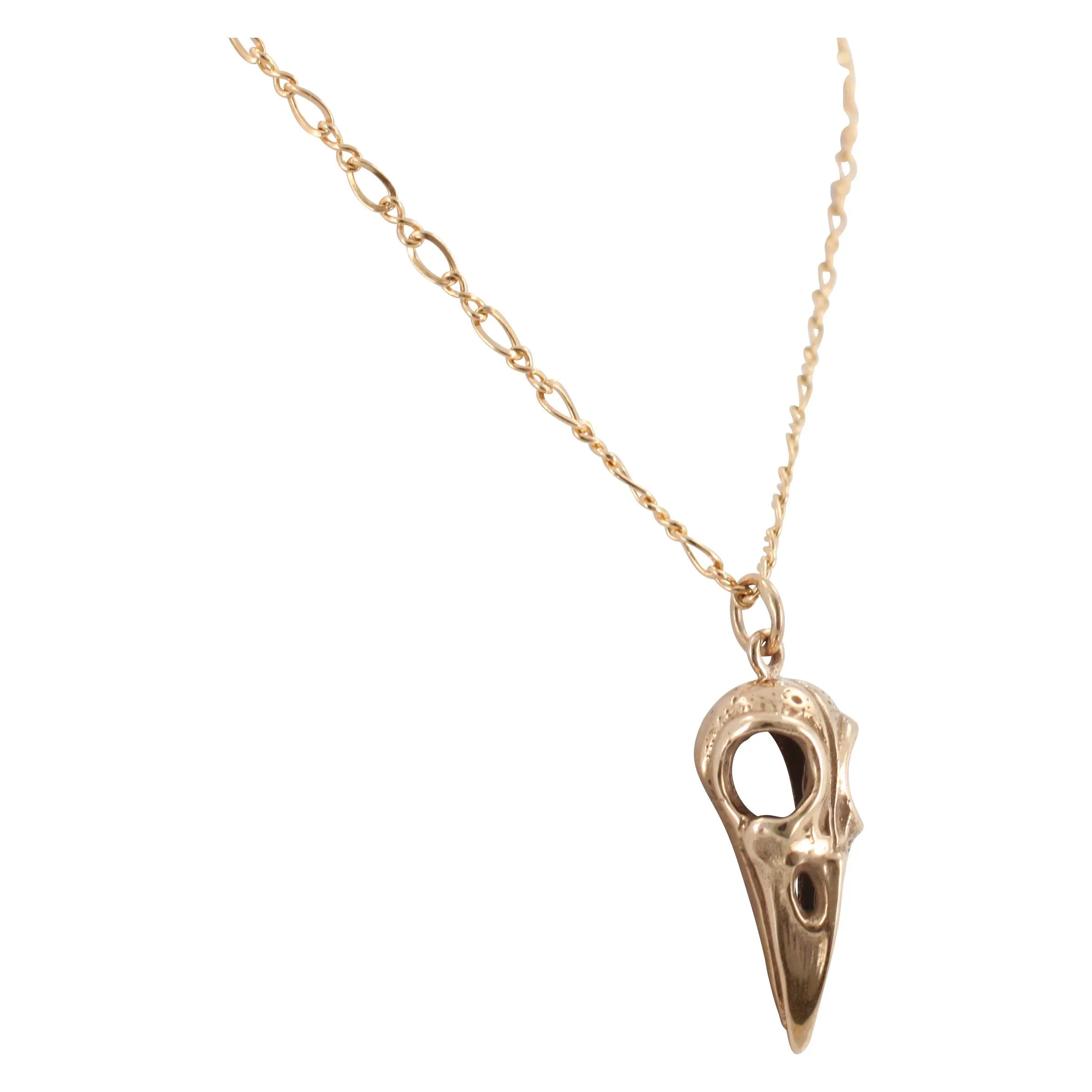 Collier Pendentif Griffe d'Oiseau en Bronze – Talisman sur Chaîne Gourmette Plaqué Or