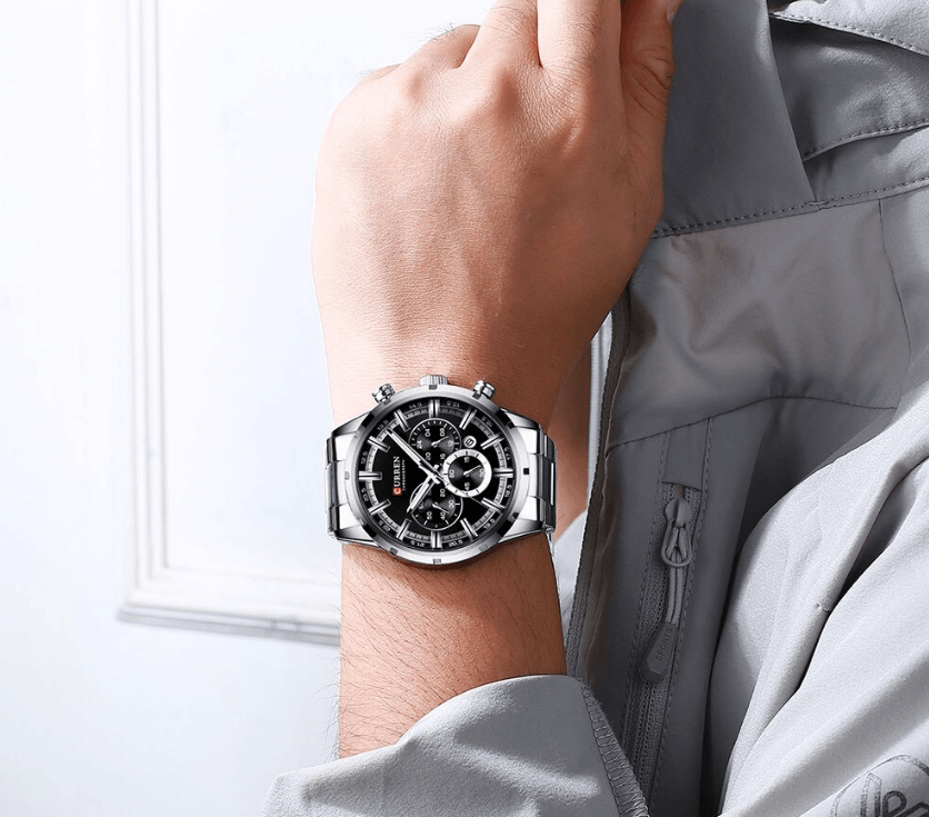 Montre de sport étanche en acier inoxydable pour homme avec chronomètre et affichage de la date spécial, design unique, cadeau parfait