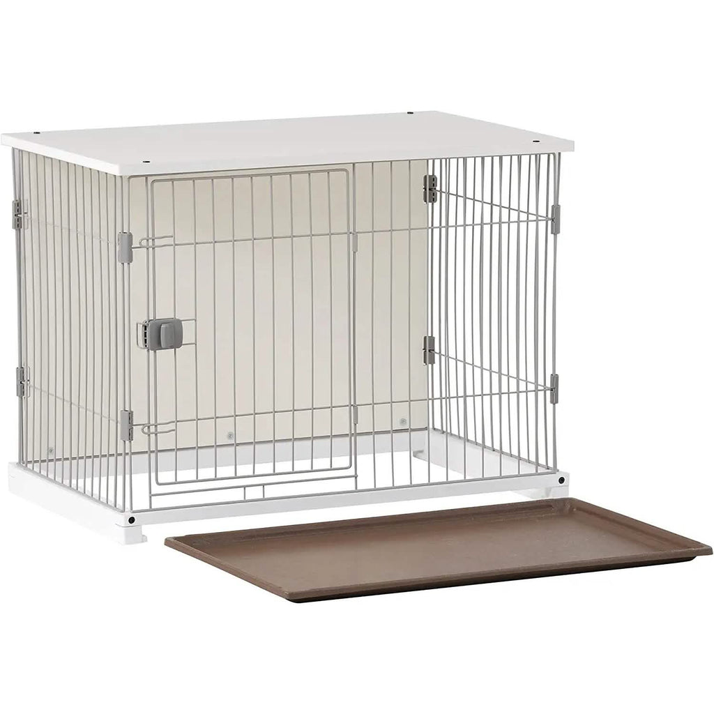 Cage élégante pour chien en bois blanc, 34 pouces de long