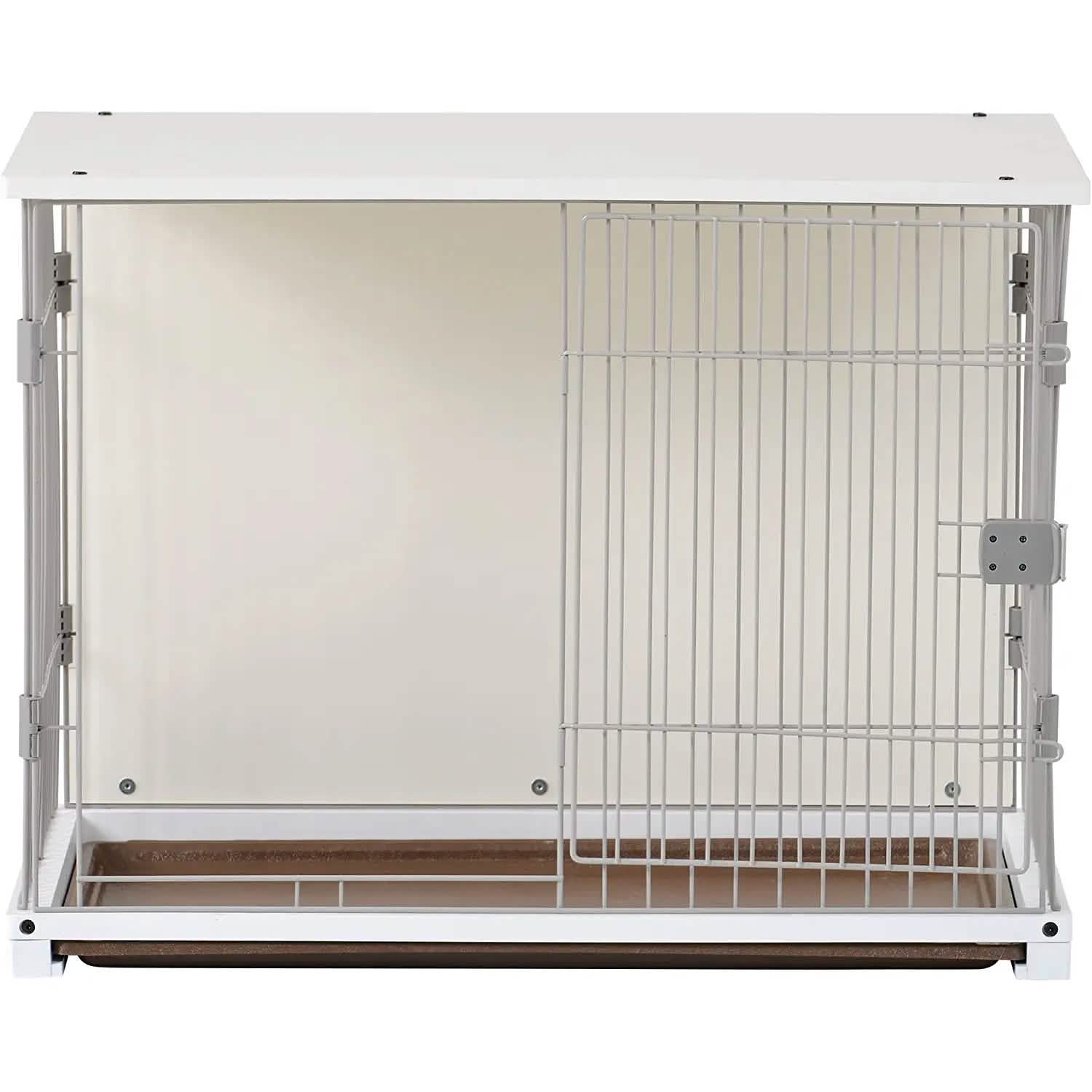 Cage élégante pour chien en bois blanc, 34 pouces de long