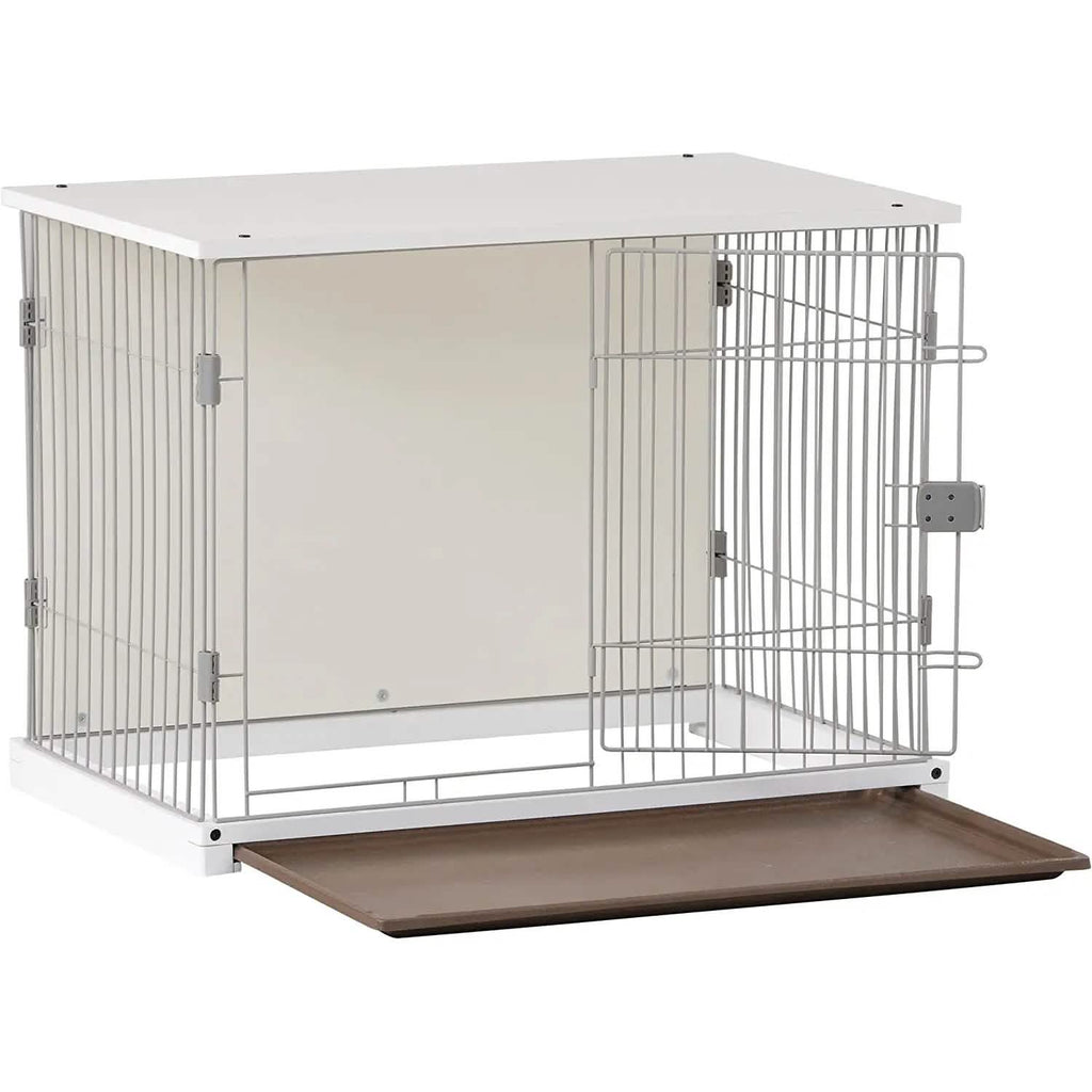 Cage élégante pour chien en bois blanc, 34 pouces de long