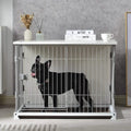 Cage élégante pour chien en bois blanc, 34 pouces de long