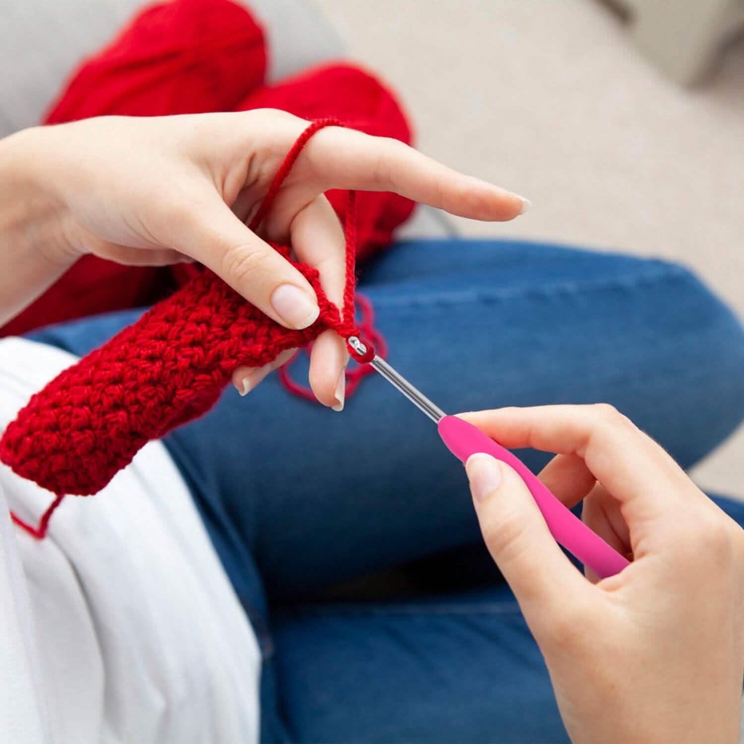 Ensemble de 34 pièces : Aiguilles à crochet à manche en aluminium Outil à tricoter