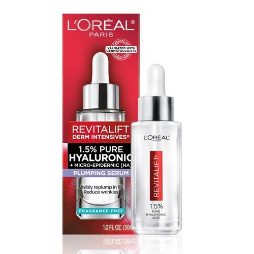 Sérum visage Revitalift 1,5 % acide hyaluronique pur de L'Oréal Paris, hydrate et réduit les rides, sans parfum, 30 ml