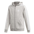 adidas Originals - Sweat à capuche zippé trèfle pour jeune garçon - GRIS MOYEN / BLANC CHINÉ