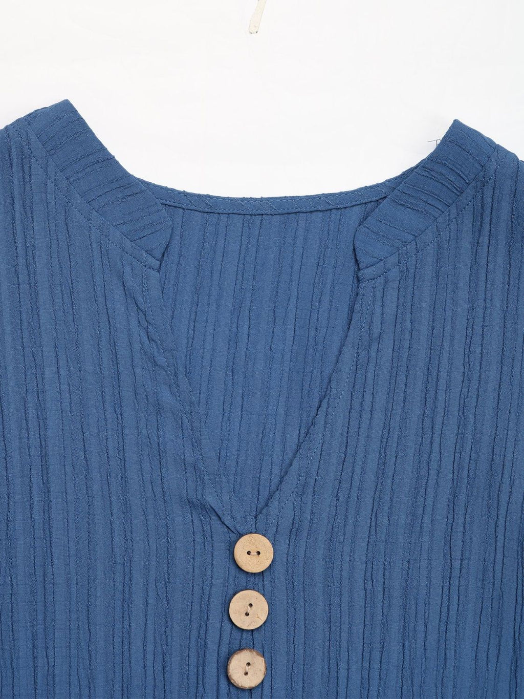 Robe longue sans manches crantée à boutons bleu poudré décorative Style élégant et féminin Pour femmes