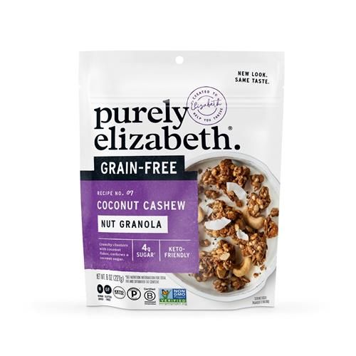 Purely Elizabeth, Granola cétogène noix de coco cajou, sans céréales, sans OGM, Paléo (sachet de 227 g)