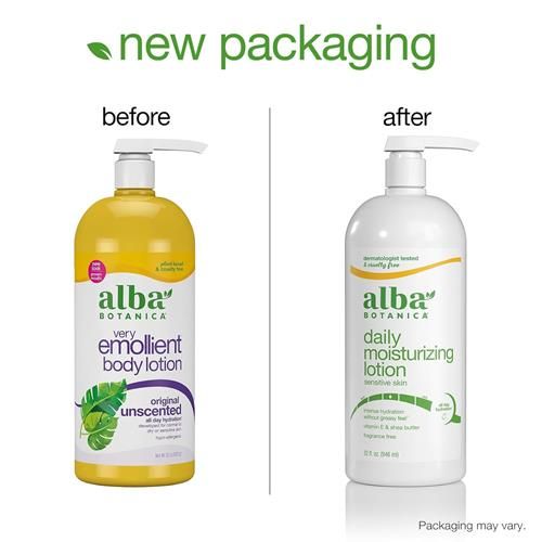 Lotion émolliente non parfumée Alba Botanica, 946 ml