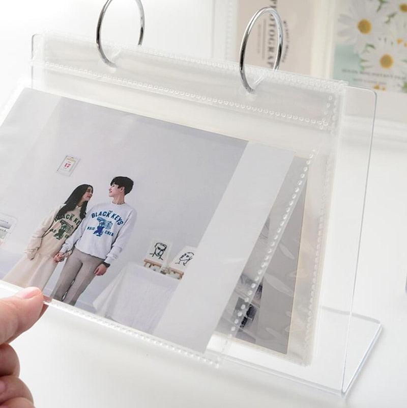Album photo de bureau 3/5 pouces Acrylique Polaroid Instax Album photo à feuilles mobiles Décoration intérieure Album photo de cartes postales d'étoiles Cadeau d'anniversaire pour couple Album de scrapbooking de famille Cadeau d'anniversaire de mariage