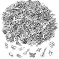 50 Pièces : Breloques Argentées pour la Fabrication de Bijoux, Vente en Gros, Pendentifs Breloques en Argent Tibétain pour Colliers, Bracelets, Boucles d'Oreilles et Fournitures d'Artisanat DIY