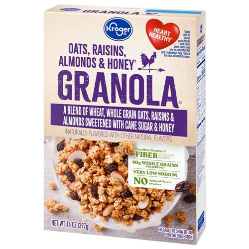 Granola Avoine Raisins Amandes et Miel Kroger 396 g