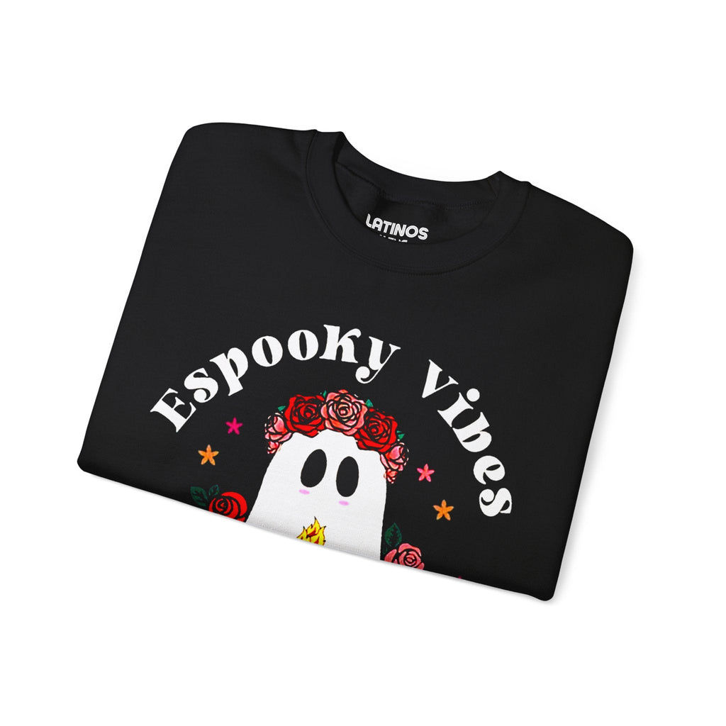 Espooky Vibes - Vibras Spooky Ghost Crewneck Sweater | Halloween, Boo Scary Spooky Horror Costume Latino | 3 couleurs - Unisexe