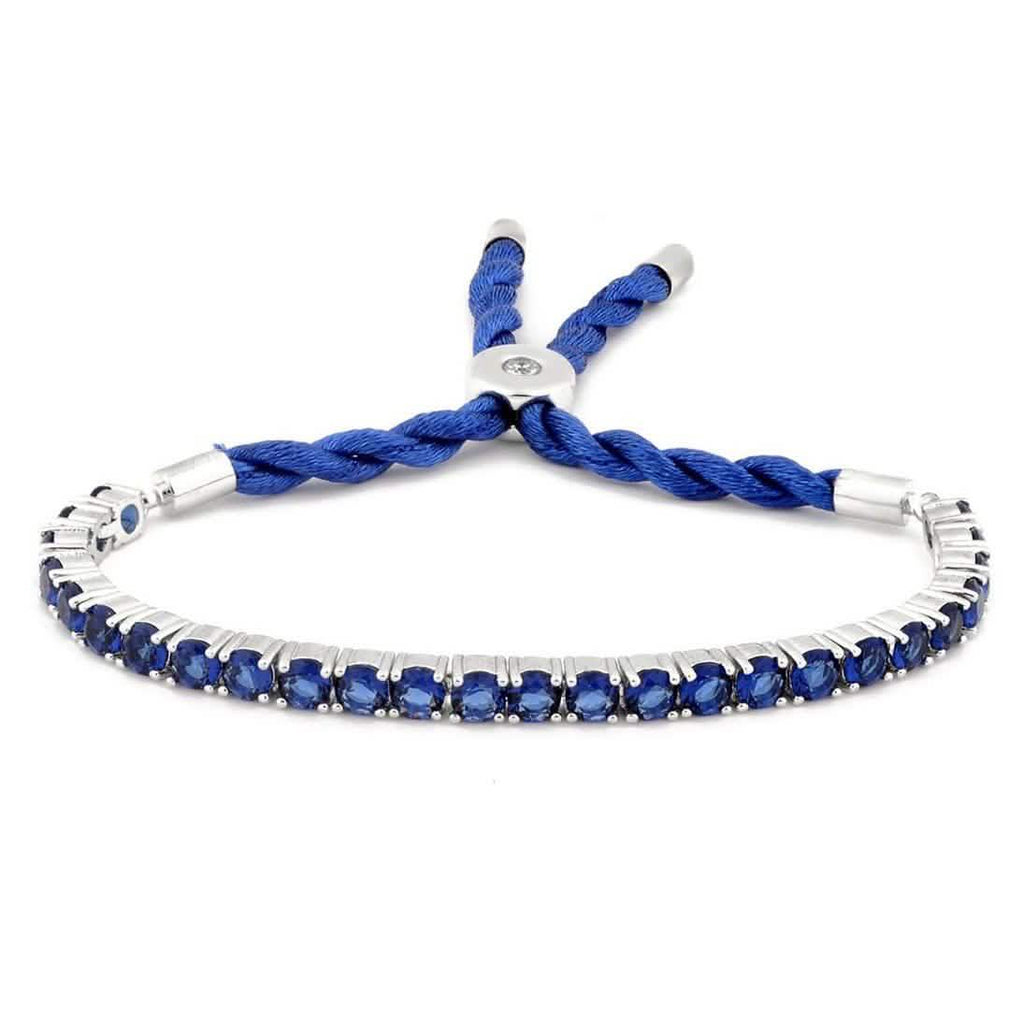 Bracelet ajustable avec saphir bleu de synthèse de 3,55 carats, par MUIBLU Gems