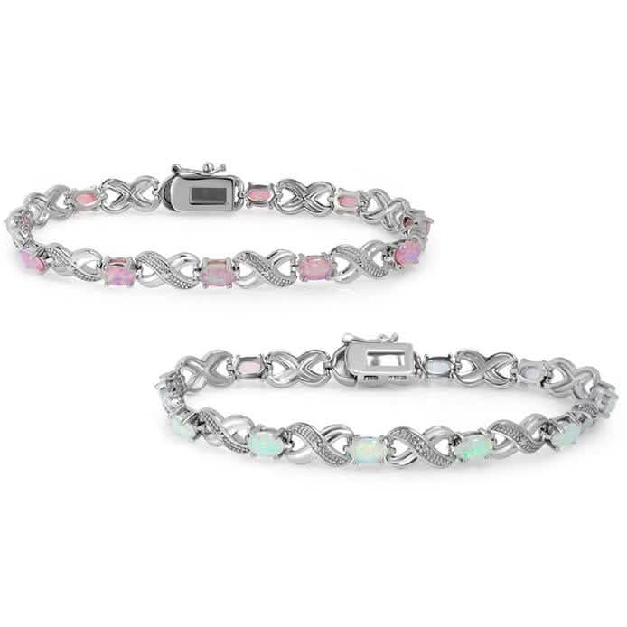 Bracelet en opale véritable « X et O » de 3,55 CTW par MUIBLU Gems