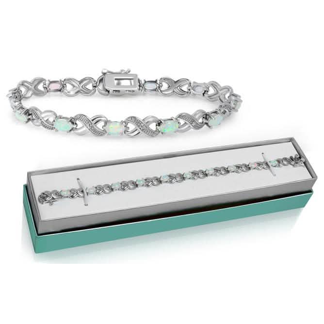 Bracelet en opale véritable « X et O » de 3,55 CTW par MUIBLU Gems