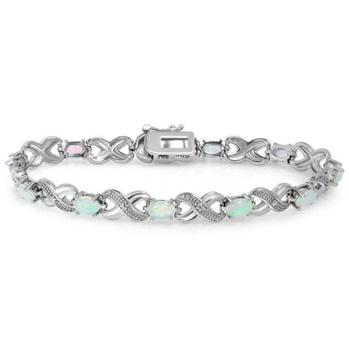 Bracelet en opale véritable « X et O » de 3,55 CTW par MUIBLU Gems