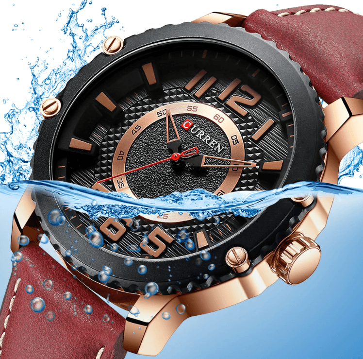 Montre Sport Étanche Homme Avec Bracelets en Cuir et Grands Chiffres Détails Design Unique Cadeau Parfait