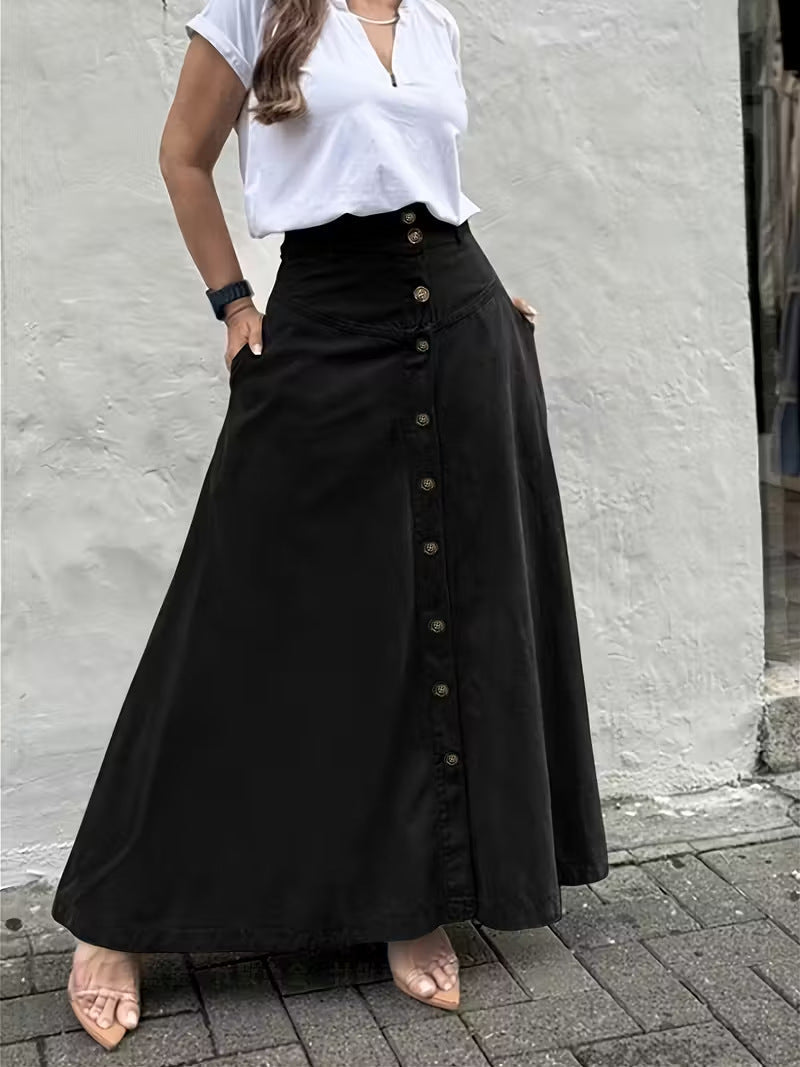 Jupe trapèze élégante taille haute pour femme