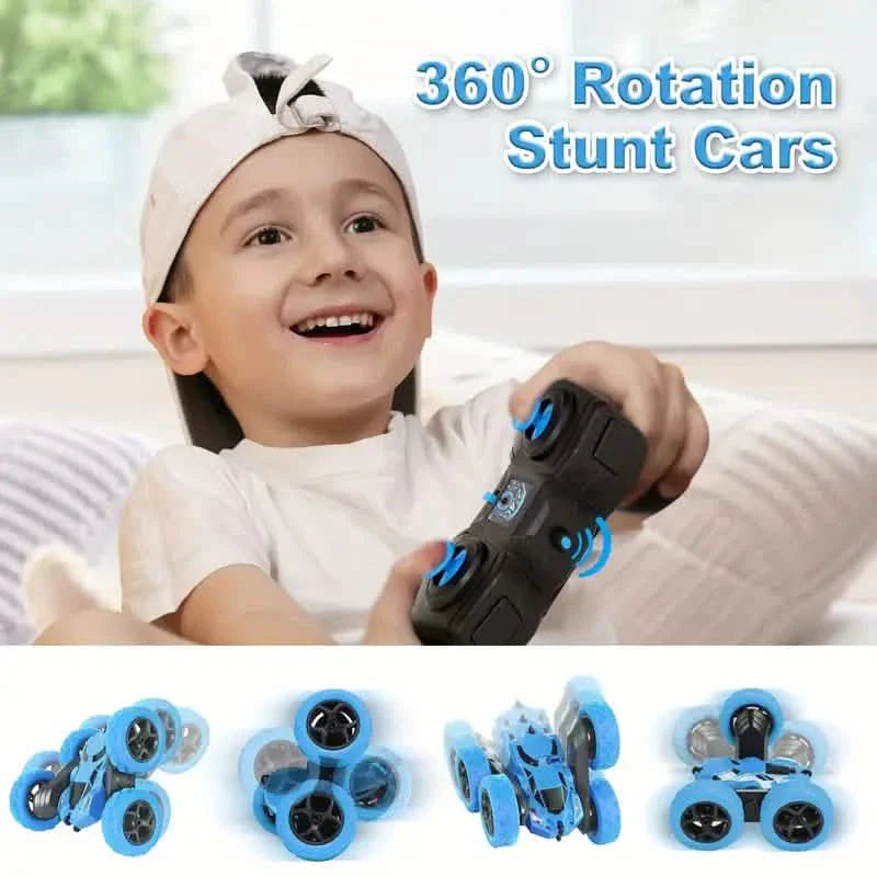 Voiture télécommandée RC – 4 roues motrices, cascade 360°, lumières LED, 6 ans et plus