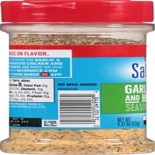 Assaisonnement sans sel ail et herbes McCormick, 124 g