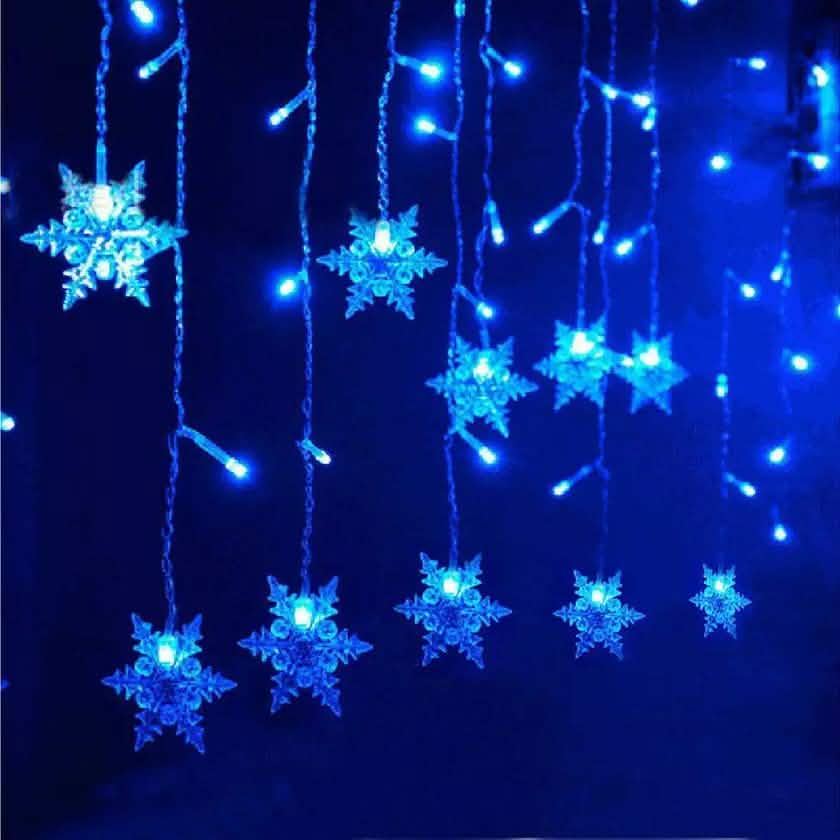 3,5 m 96 LED Guirlande lumineuse flocon de neige Rideau