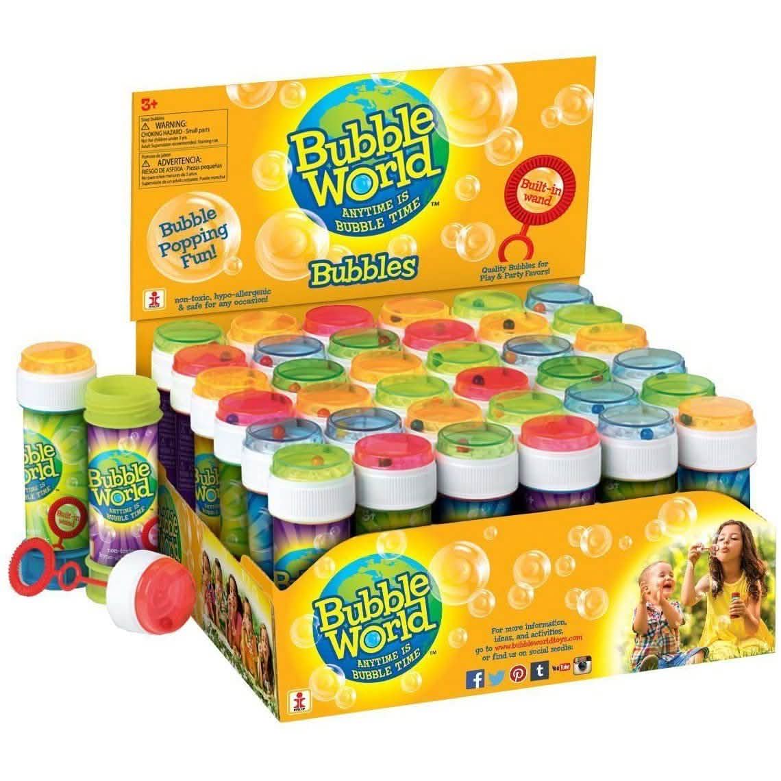Paquet de 36 : Flacons de bulles amusantes Bubble World