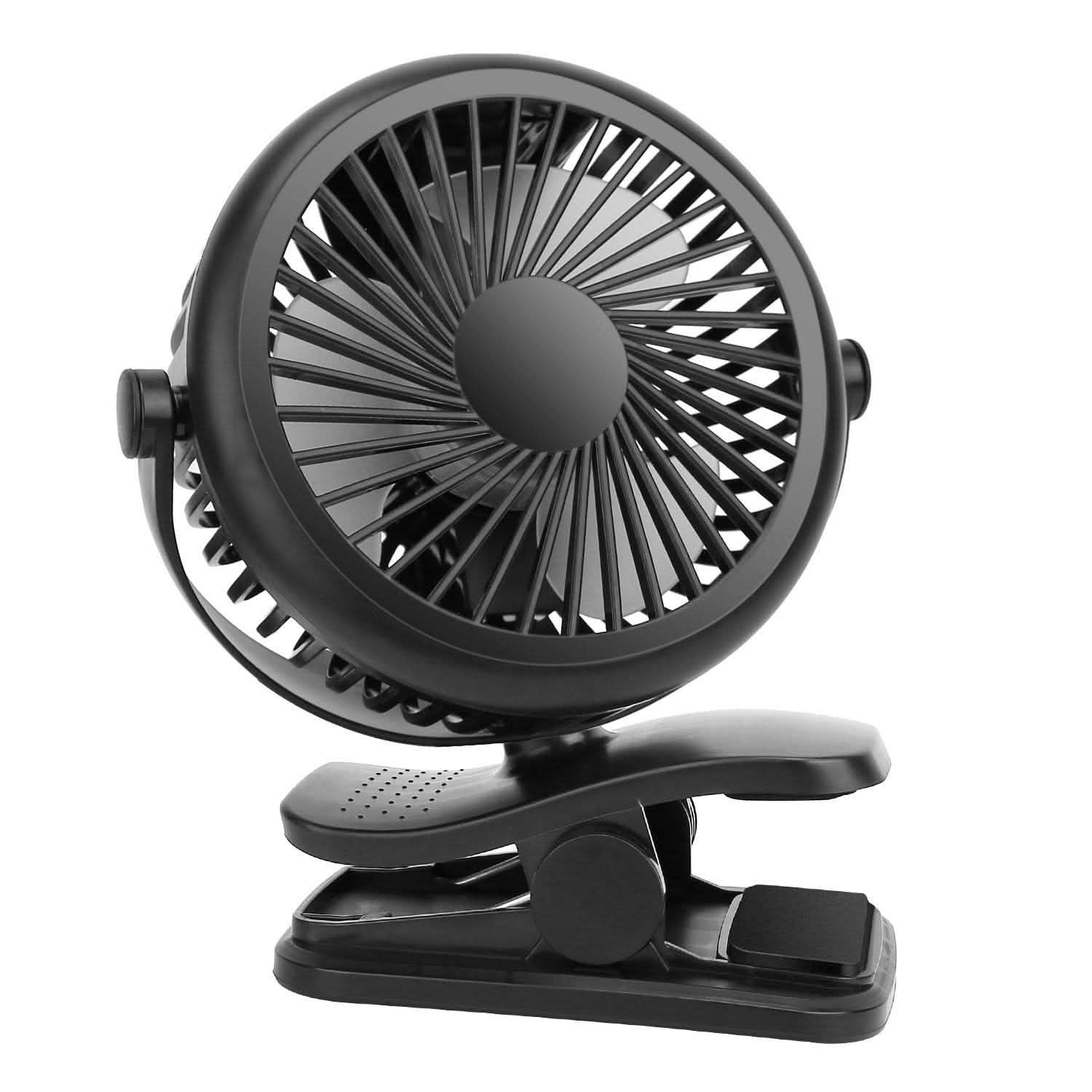Ventilateur portable à pince rotatif à 360° silencieux et rechargeable