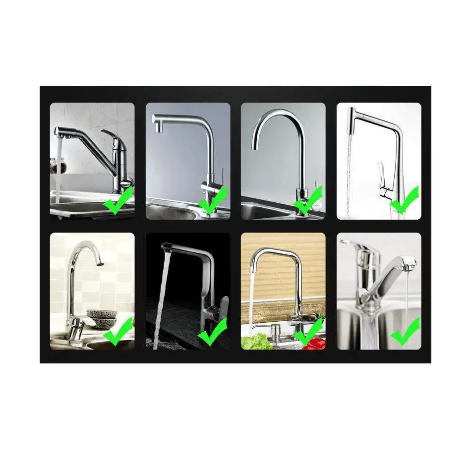 Rallonge de robinet d'évier de cuisine à 360 degrés, rallonge de robinet universelle en acier inoxydable avec tuyau aérateur de robinet pivotant flexible, 2 modes de sortie d'eau, économiseur d'eau pour accessoires de salle de bain et de cuisine