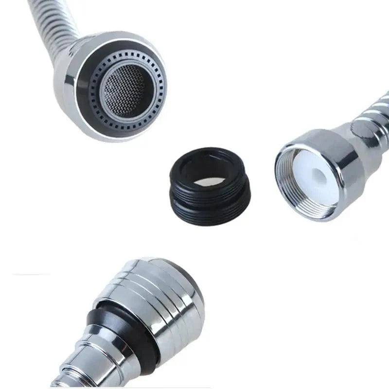 Rallonge de robinet d'évier de cuisine à 360 degrés, rallonge de robinet universelle en acier inoxydable avec tuyau aérateur de robinet pivotant flexible, 2 modes de sortie d'eau, économiseur d'eau pour accessoires de salle de bain et de cuisine