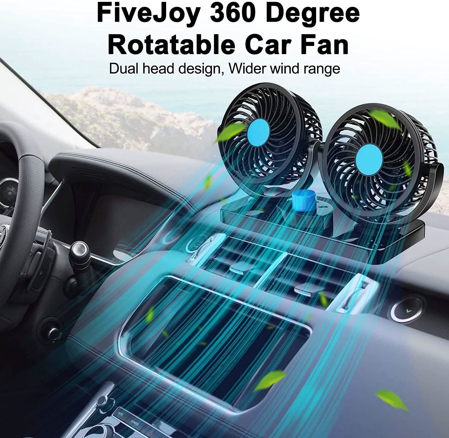 Ventilateur de voiture rotatif à 360 degrés