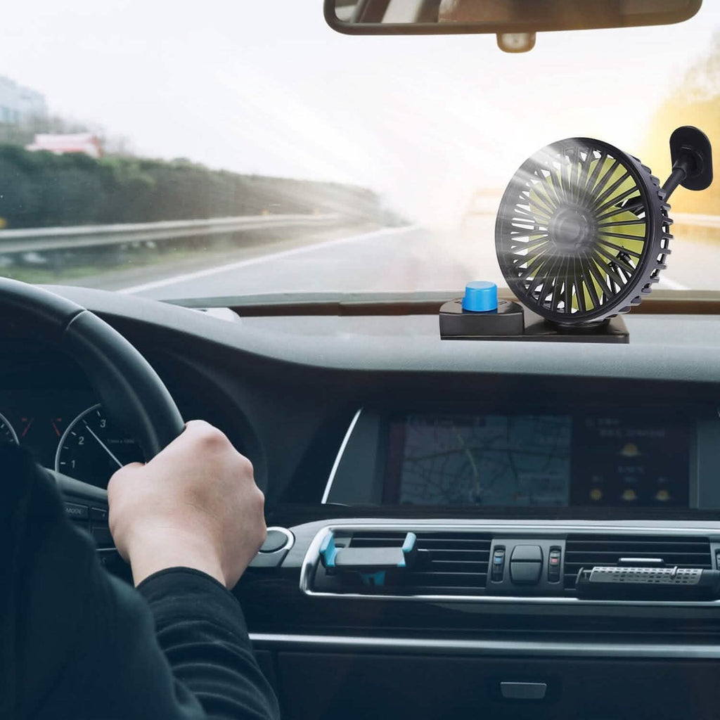 Ventilateur de refroidissement de voiture rotatif à 360° avec 3 vitesses