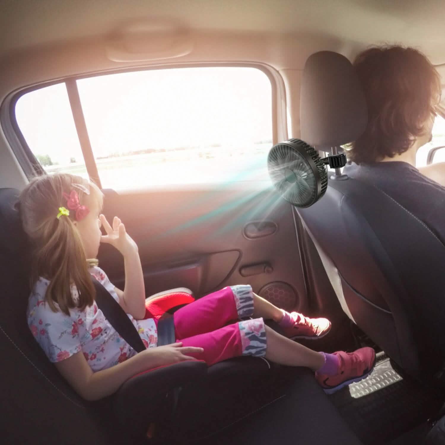 Ventilateur de refroidissement de voiture rotatif à 360° avec 3 vitesses