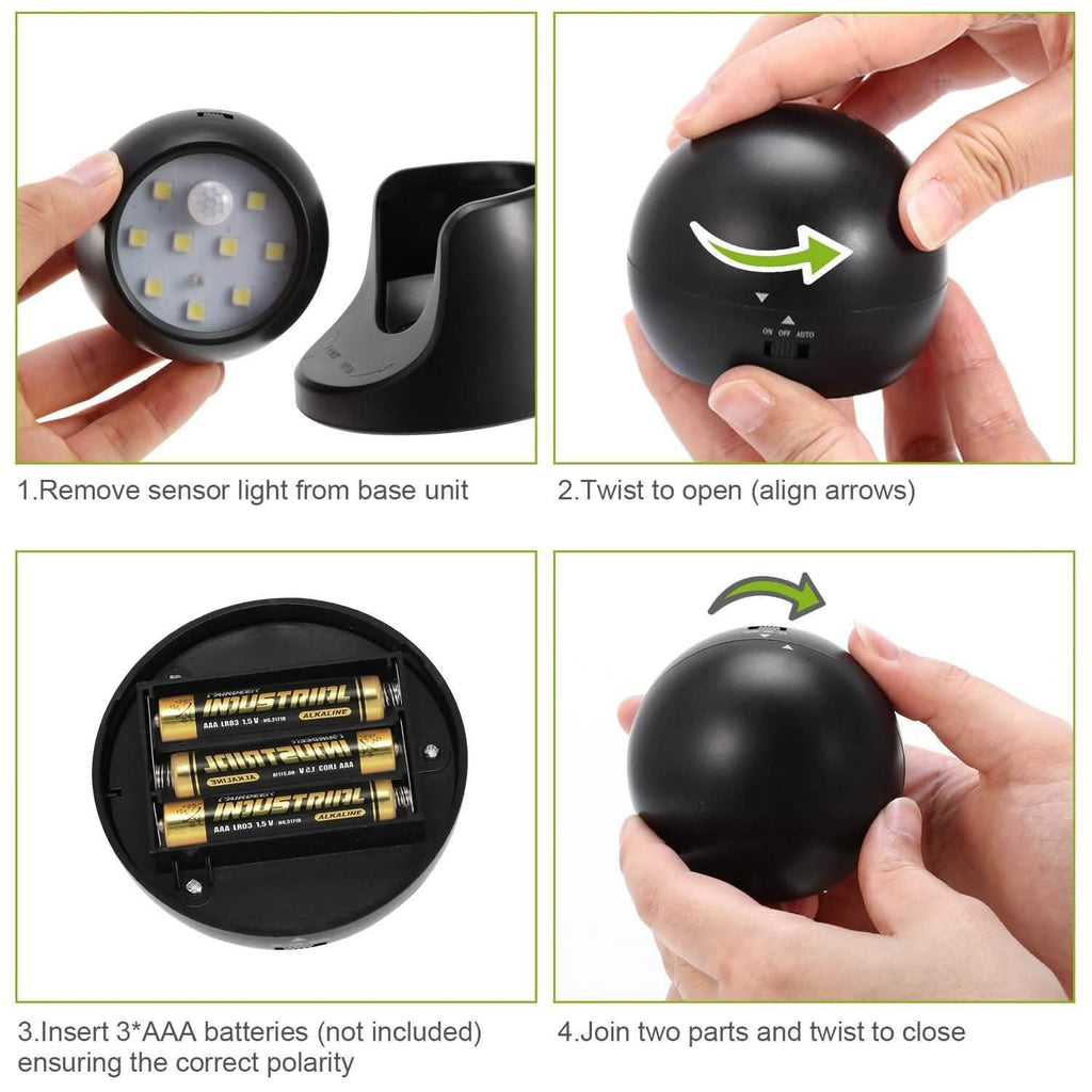 Lampes de nuit sans fil à capteur de lumière LED 360°