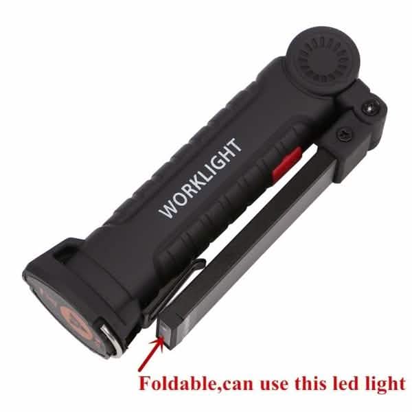 Lampe d'inspection à rotation à 360° LED + COB, baladeuse rechargeable et flexible sans fil