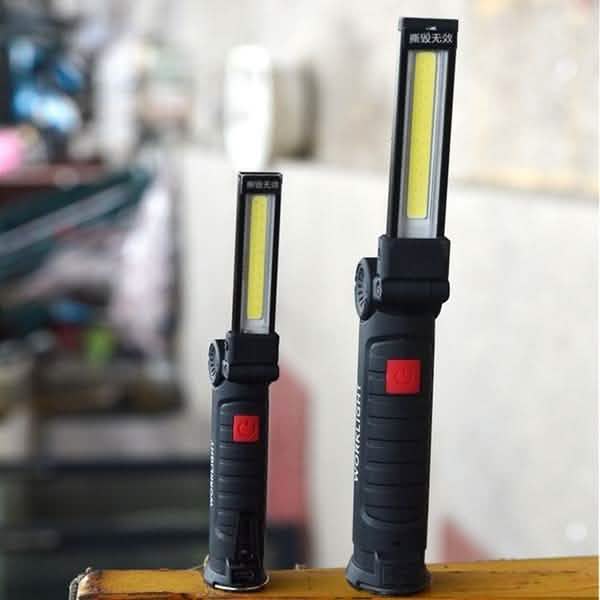Lampe d'inspection à rotation à 360° LED + COB, baladeuse rechargeable et flexible sans fil