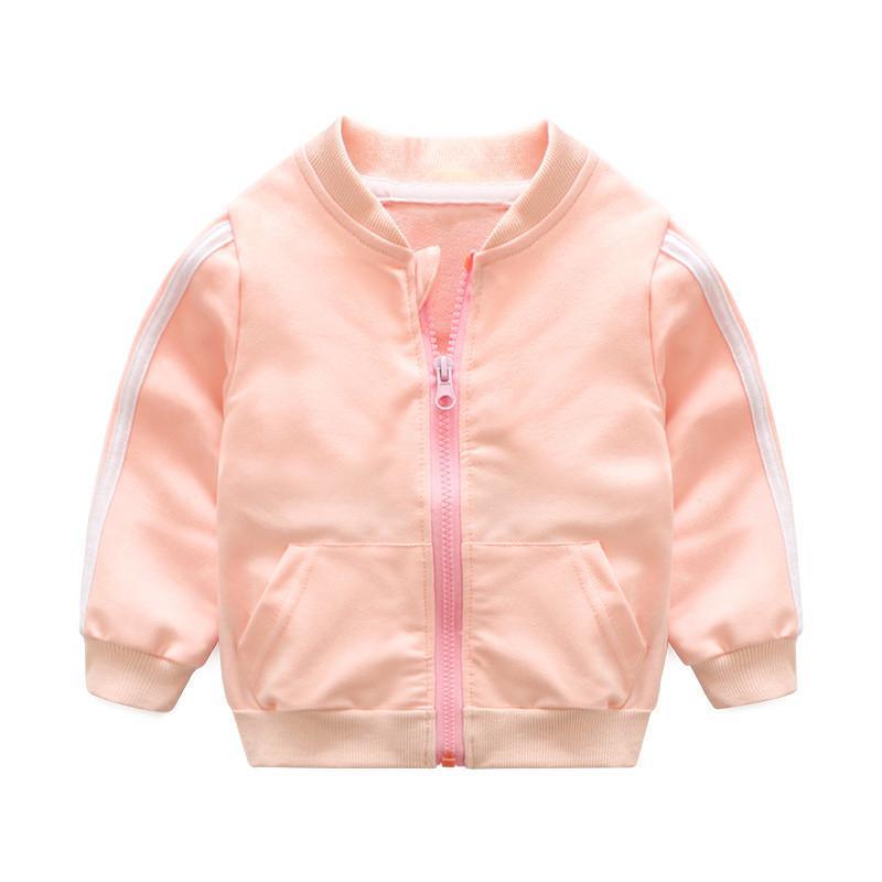 Mode Nouveaux Vêtements Coton Manches Longues Solide Fermeture Éclair Veste Pantalon 2 Pièces Ensemble De Vêtements Bébé Garçon / Bébé Fille En Design Sportif