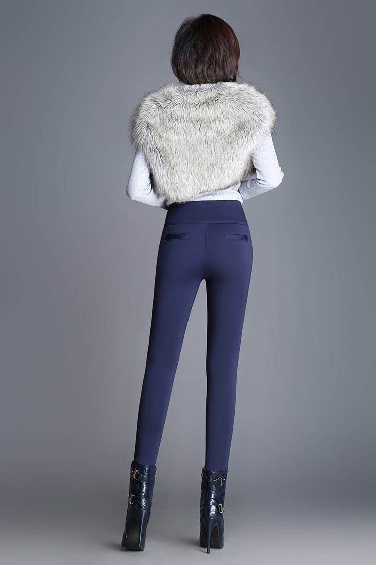 Legging velours rembourré taille haute pour femme