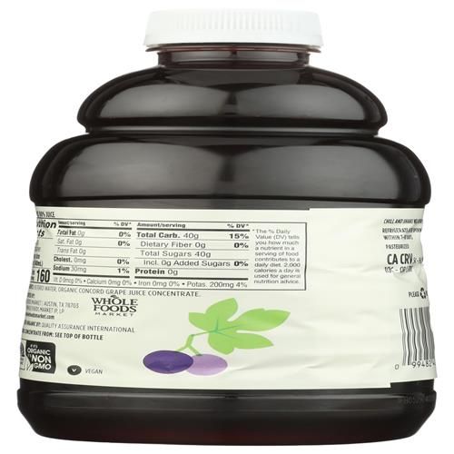 Whole Foods Market, Pur Jus Biologique, Raisin Concord, 946 ml