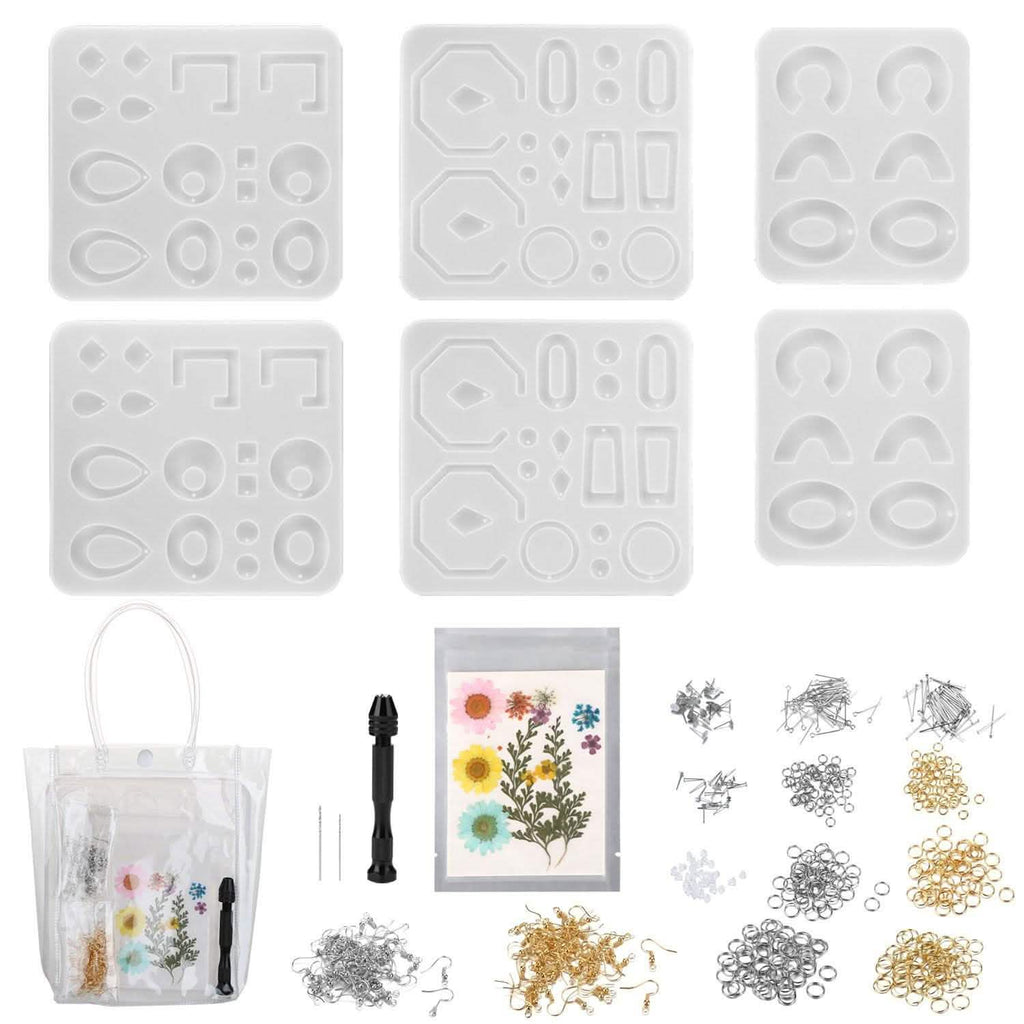 366 Pièces : Moules de Coulée en Résine pour Bijoux, Boucles d'Oreilles, Colliers et Pendentifs en Silicone