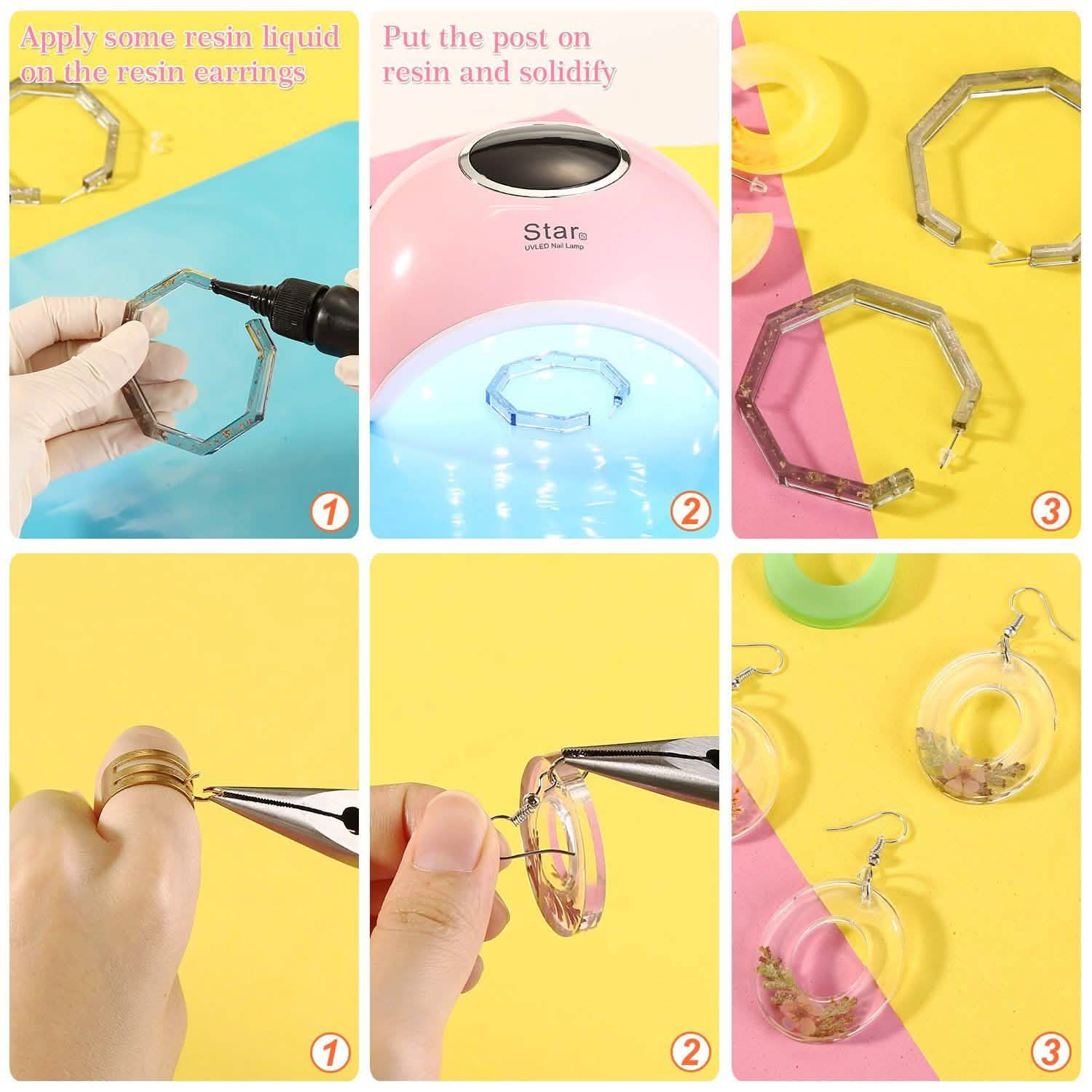 366 Pièces : Moules de Coulée en Résine pour Bijoux, Boucles d'Oreilles, Colliers et Pendentifs en Silicone