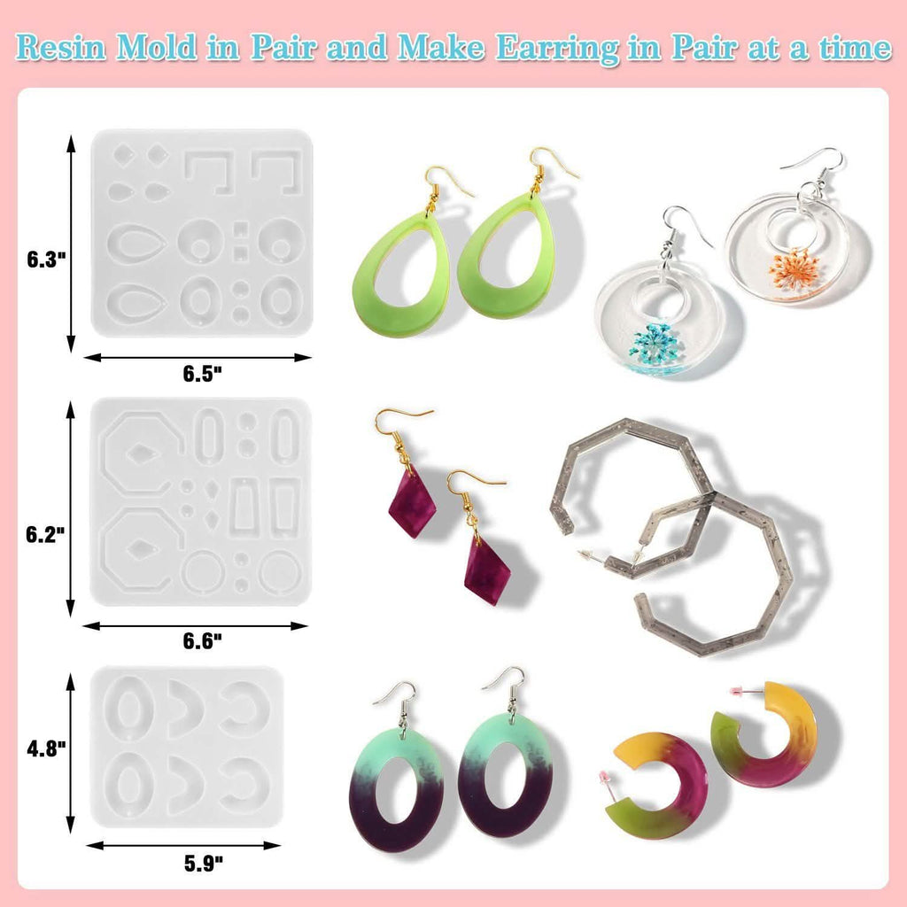 366 Pièces : Moules de Coulée en Résine pour Bijoux, Boucles d'Oreilles, Colliers et Pendentifs en Silicone