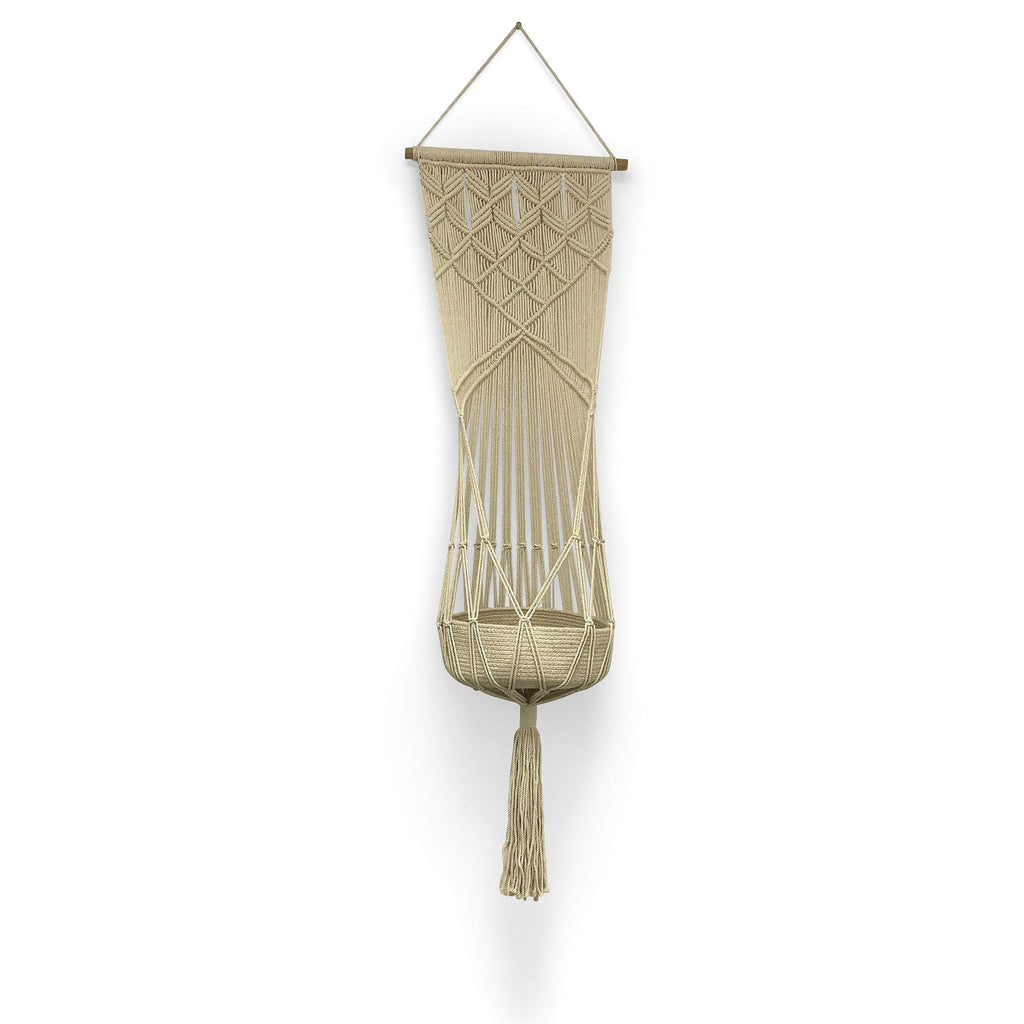 Panier suspendu en macramé pour jouets