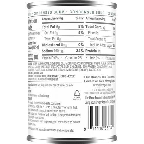 Soupe condensée crème de champignons Kroger 298 g