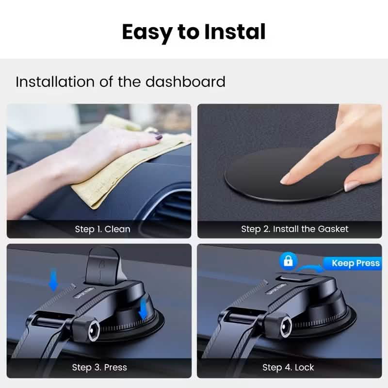 Support Téléphone Voiture TOPK D38C – Fixation Réglable pour Tableau de Bord