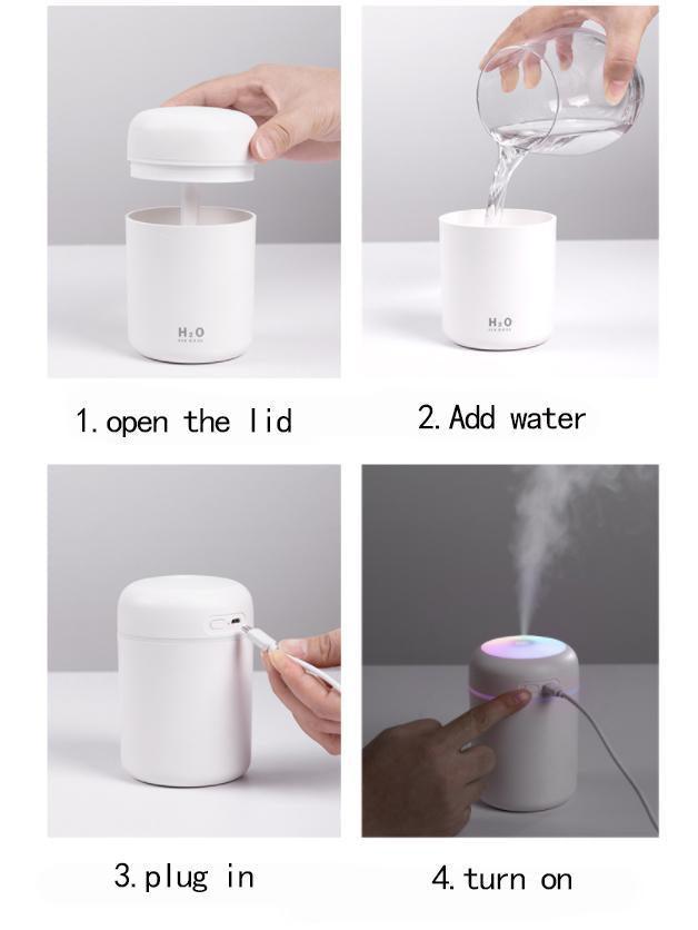 Mini Humidificateur Portable Diffuseur d'Huiles Essentielles avec Deux Modes de Pulvérisation et Fonction d'Arrêt Automatique Disponible en Plusieurs Couleurs Modernes